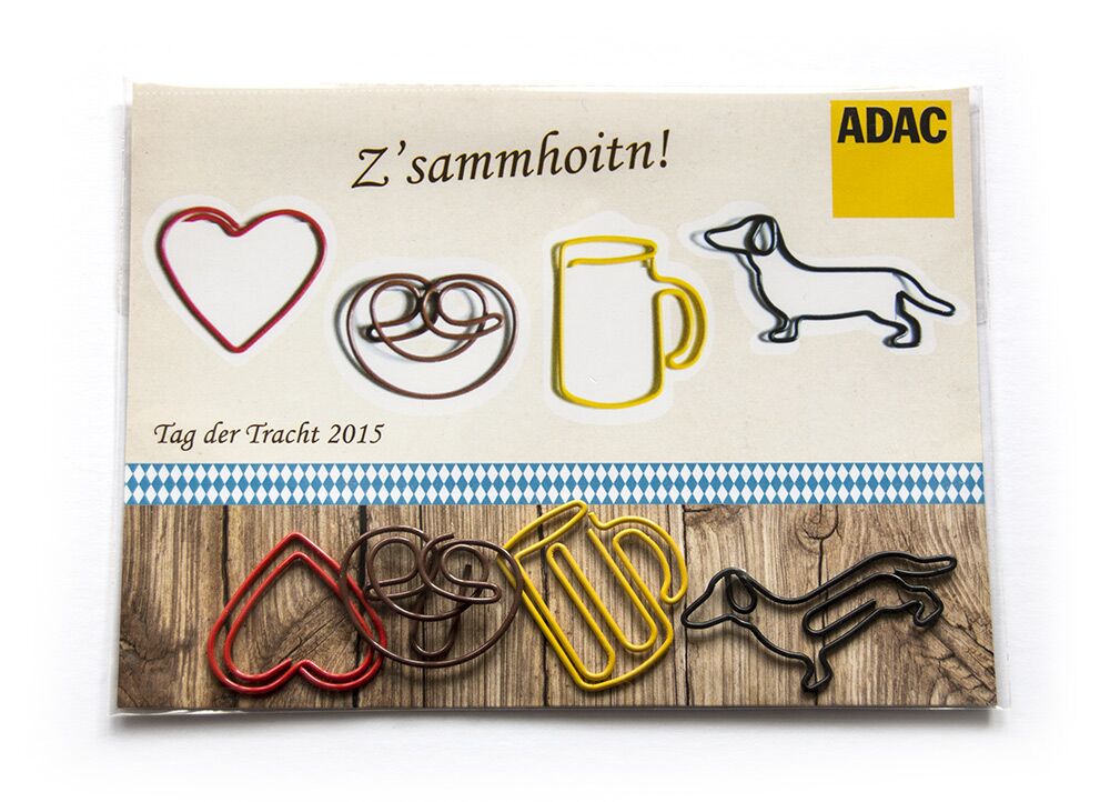 Büroklammerl auf Trägerkarte im Wunschdesign (ab 500 Stück)